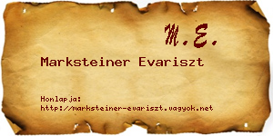Marksteiner Evariszt névjegykártya